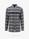 Dsquared2 Man Shirt Slate Blue Size 44 Linen In Blue