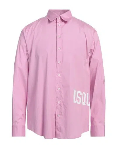 Dsquared2 Man Shirt Mauve Size 44 Cotton, Elastane In Purple