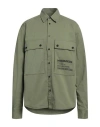 Dsquared2 Man Shirt Military Green Size 42 Cotton, Elastane In Green