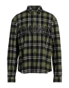 Dsquared2 Checked Overshirt With Embossed Logo In Green