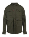 Dsquared2 Man Shirt Military Green Size 38 Cotton, Elastane
