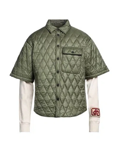 Dsquared2 Man Shirt Military Green Size 38 Polyamide, Cotton, Lyocell, Elastane