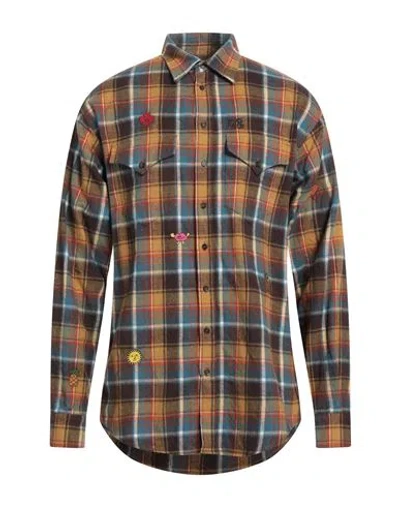 Dsquared2 Man Shirt Mustard Size 50 Cotton In Yellow