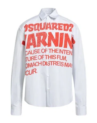 Dsquared2 Man Shirt Off White Size 40 Cotton In Gold