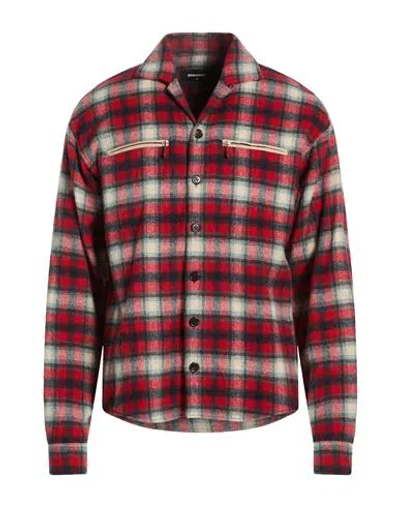 Dsquared2 Man Shirt Red Size 38 Wool, Polyamide, Alpaca Wool