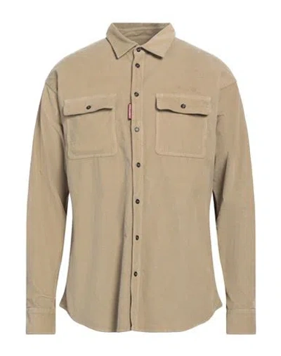 Dsquared2 Man Shirt Sand Size 40 Cotton, Elastane