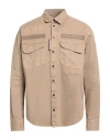 Dsquared2 Man Shirt Sand Size 42 Cotton In Neutral