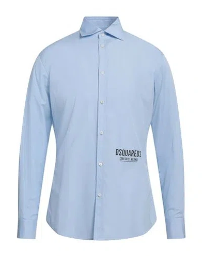 Dsquared2 Man Shirt Sky Blue Size 19 Cotton