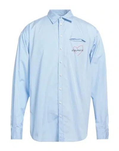 Dsquared2 Man Shirt Sky Blue Size 42 Cotton