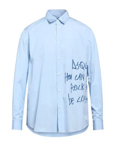 Dsquared2 Man Shirt Sky Blue Size 44 Cotton