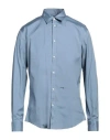Dsquared2 Man Shirt Slate Blue Size 42 Cotton, Elastane
