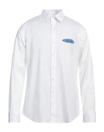Dsquared2 Man Shirt White Size 38 Cotton, Elastane