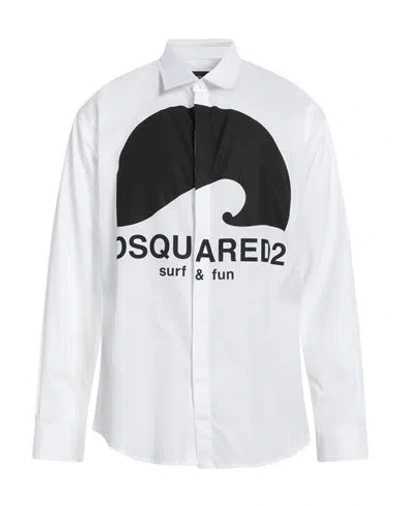 Dsquared2 Man Shirt White Size 40 Cotton