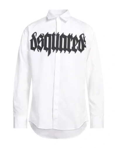 Dsquared2 Logo-print Cotton Shirt In White