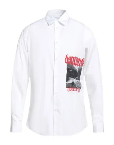Dsquared2 Man Shirt White Size 42 Cotton