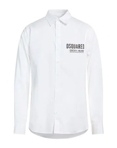 Dsquared2 Man Shirt White Size 42 Cotton In Multi