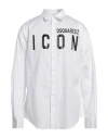 Dsquared2 Popeline Icon Shirt With Printed Front In White