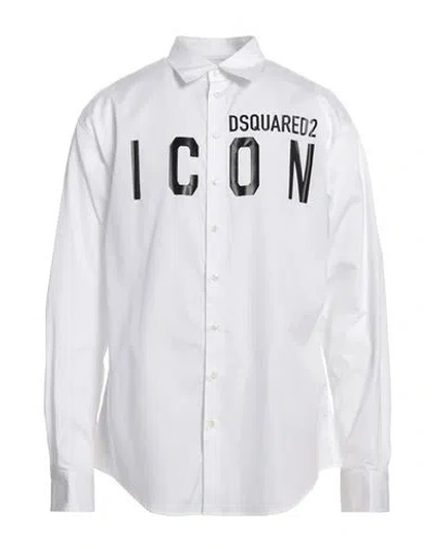 Dsquared2 Man Shirt White Size 42 Cotton