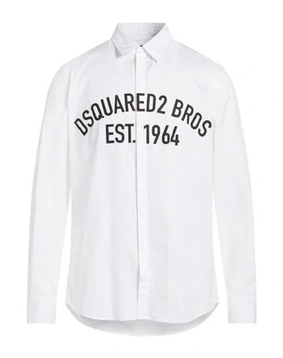 Dsquared2 Man Shirt White Size 44 Cotton