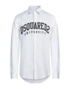 Dsquared2 Cotton Poplin Shirt With Contrast Logo In White