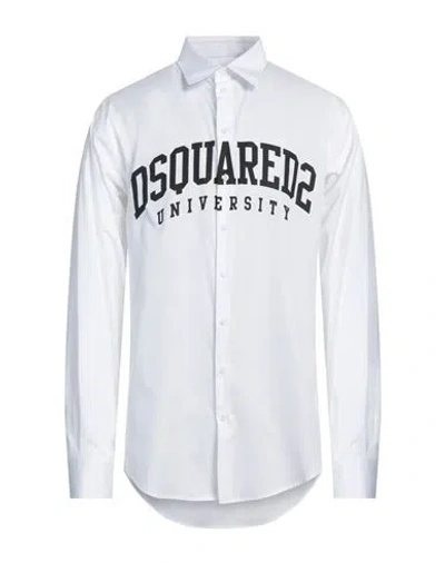 Dsquared2 Man Shirt White Size 44 Cotton