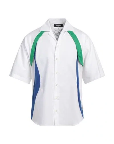 Dsquared2 Man Shirt White Size 44 Cotton, Polyester