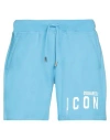 Dsquared2 Man Shorts & Bermuda Shorts Azure Size S Cotton, Elastane In Blue