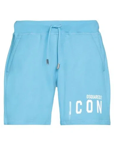 Dsquared2 Man Shorts & Bermuda Shorts Azure Size S Cotton, Elastane In Blue