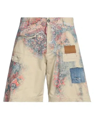 Dsquared2 Man Shorts & Bermuda Shorts Beige Size 32 Cotton, Elastane