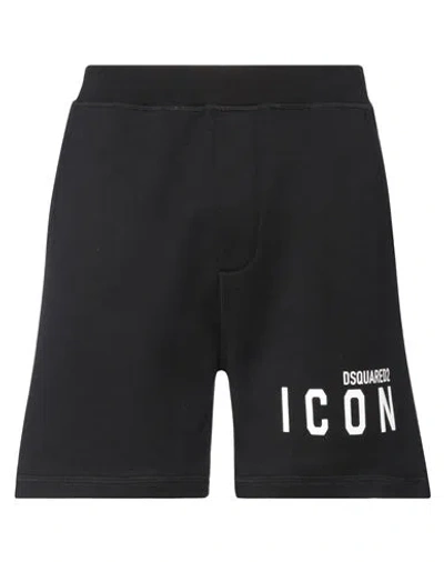 DSQUARED2 DSQUARED2 MAN SHORTS & BERMUDA SHORTS BLACK SIZE XXXL COTTON