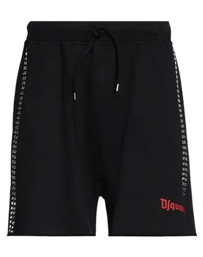 Dsquared2 Man Shorts & Bermuda Shorts Black Size S Cotton, Viscose