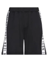 Dsquared2 Relax Fit Brushed Cotton Jogger Shorts With Logoed Band In Black