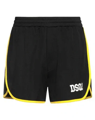 Dsquared2 Man Shorts & Bermuda Shorts Black Size L Polyester, Cotton