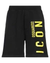 Dsquared2 Vertical Icon Print Jersey Sweat Shorts In Black