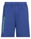 Dsquared2 Cotton Logo Print Shorts In Blue