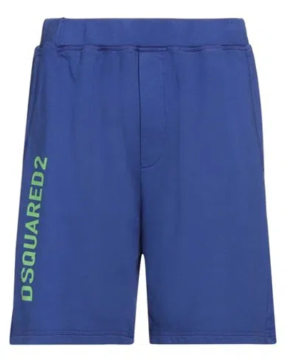 DSQUARED2 DSQUARED2 MAN SHORTS & BERMUDA SHORTS BRIGHT BLUE SIZE XL COTTON, ELASTANE