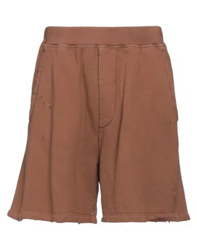 Dsquared2 Man Shorts & Bermuda Shorts Brown Size L Cotton