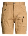 Dsquared2 Man Shorts & Bermuda Shorts Camel Size 30 Cotton, Elastane In Brown