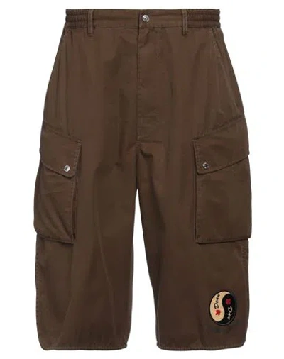 Dsquared2 Man Shorts & Bermuda Shorts Dark Green Size 38 Cotton