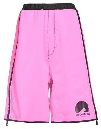 Dsquared2 Man Shorts & Bermuda Shorts Fuchsia Size 32 Polyamide, Elastane In Pink