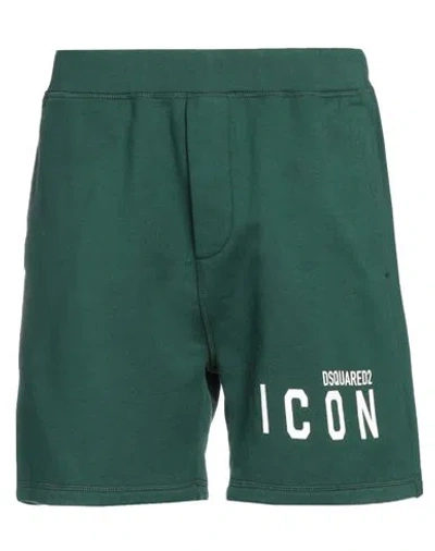 Dsquared2 Man Shorts & Bermuda Shorts Green Size M Cotton