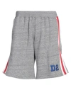 Dsquared2 Embroidered Cotton Shorts In Grey