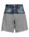 Dsquared2 Panelled Cotton Shorts In Grey