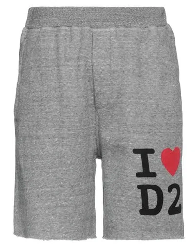 Dsquared2 Man Shorts & Bermuda Shorts Grey Size S Cotton, Lyocell, Elastane