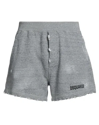 Dsquared2 Man Shorts & Bermuda Shorts Grey Size Xxl Cotton, Elastane