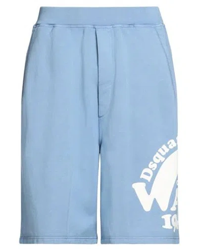 Dsquared2 Man Shorts & Bermuda Shorts Light Blue Size M Cotton, Elastane