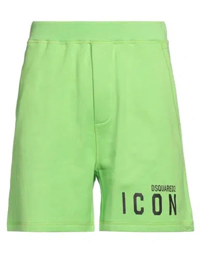 Dsquared2 Man Shorts & Bermuda Shorts Lime Green Size S Cotton