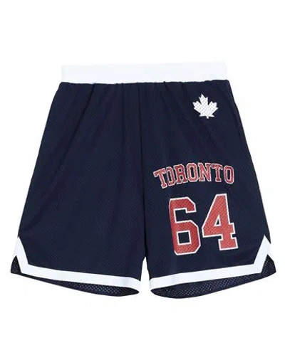 Dsquared2 Man Shorts & Bermuda Shorts Midnight Blue Size L Polyester, Cotton