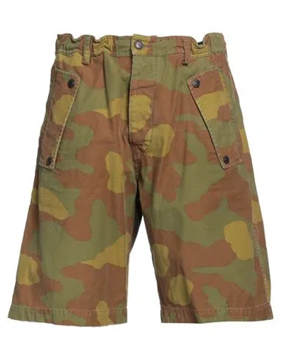 Dsquared2 Man Shorts & Bermuda Shorts Military Green Size 26 Cotton
