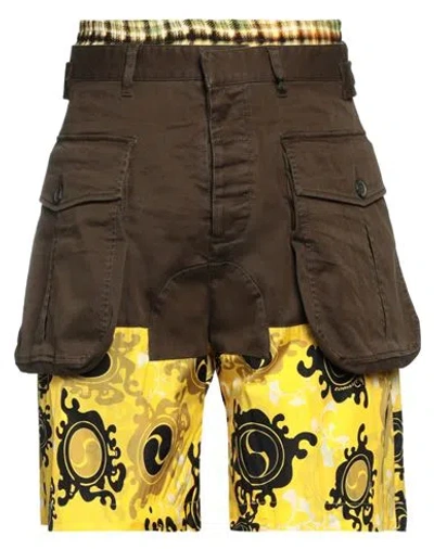 Dsquared2 Man Shorts & Bermuda Shorts Military Green Size 36 Cotton, Elastane, Viscose, Silk